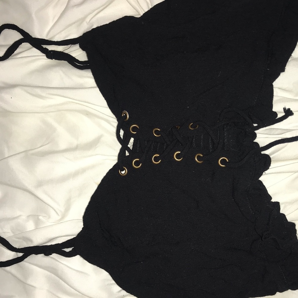 Black Lacey cropped top